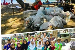 LASKAR ANTI NYAMPAH BERSIHKAN PANTAI BATUKARAS