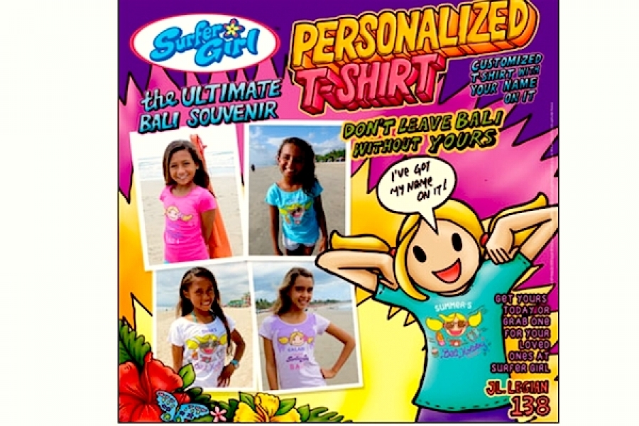 Surfer Girl&#039;s Personalized T-SHIRT