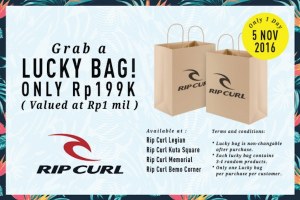 SEGERA DAPATKAN LUCKY BAG RIP CURL SENILAI 1 JUTA RUPIAH HANYA DENGAN 199 RIBU!!