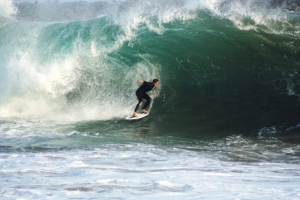 Skimboarders di Pantai Newport