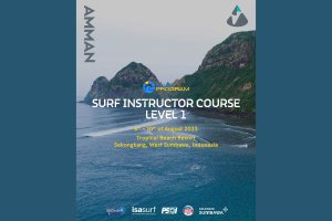 ISA Surf Instructor Level 1 Course di Sumbawa Barat Meluncurkan Amman Minerals Blue Program.