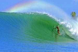 Phil Goodrich getting a huge barrel at Nias